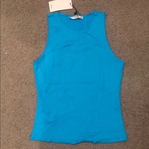 Blue elastic Mango top